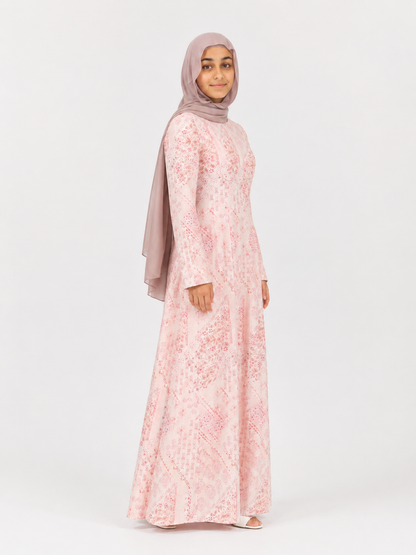 Ariana Lace-Up Print Maxi Dress