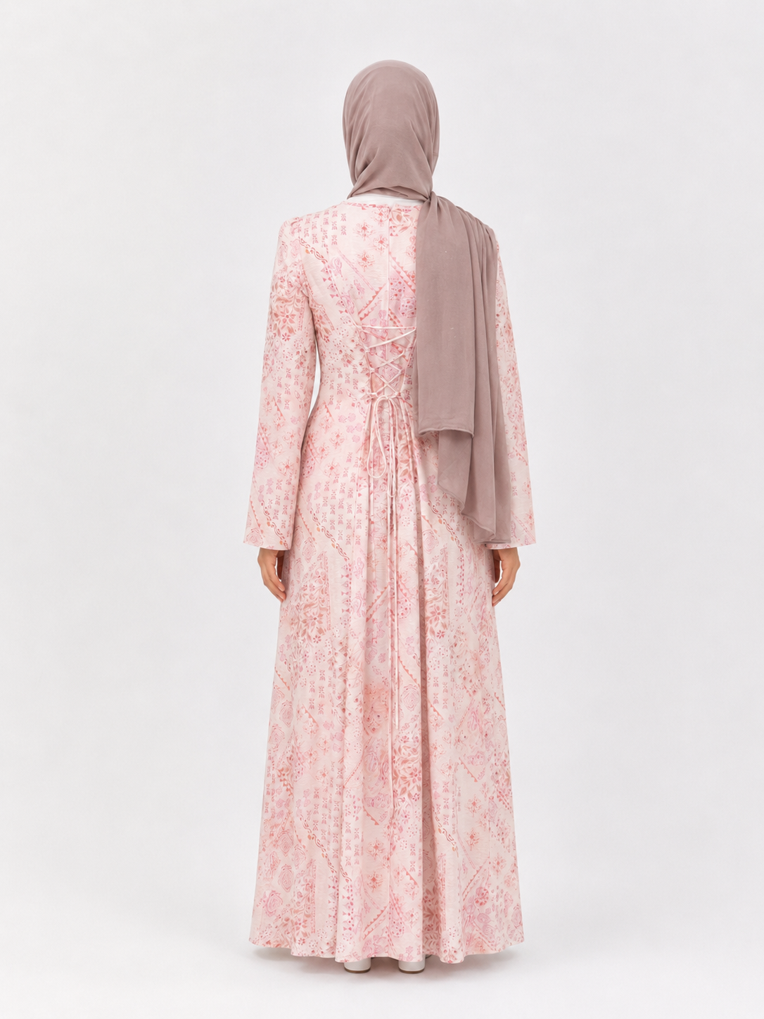 Ariana Lace-Up Print Maxi Dress