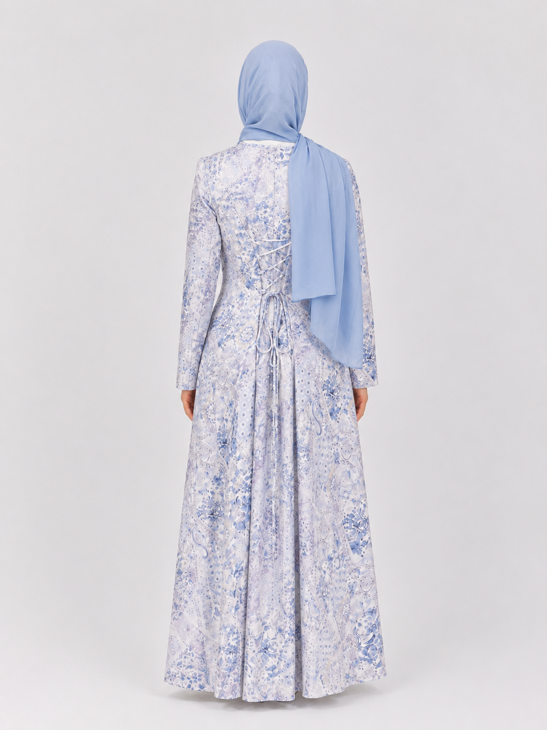 Ariana Lace-Up Print Maxi Dress