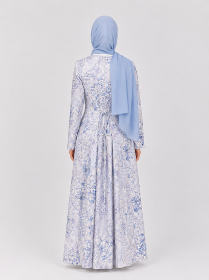 Ariana Lace-Up Print Maxi Dress