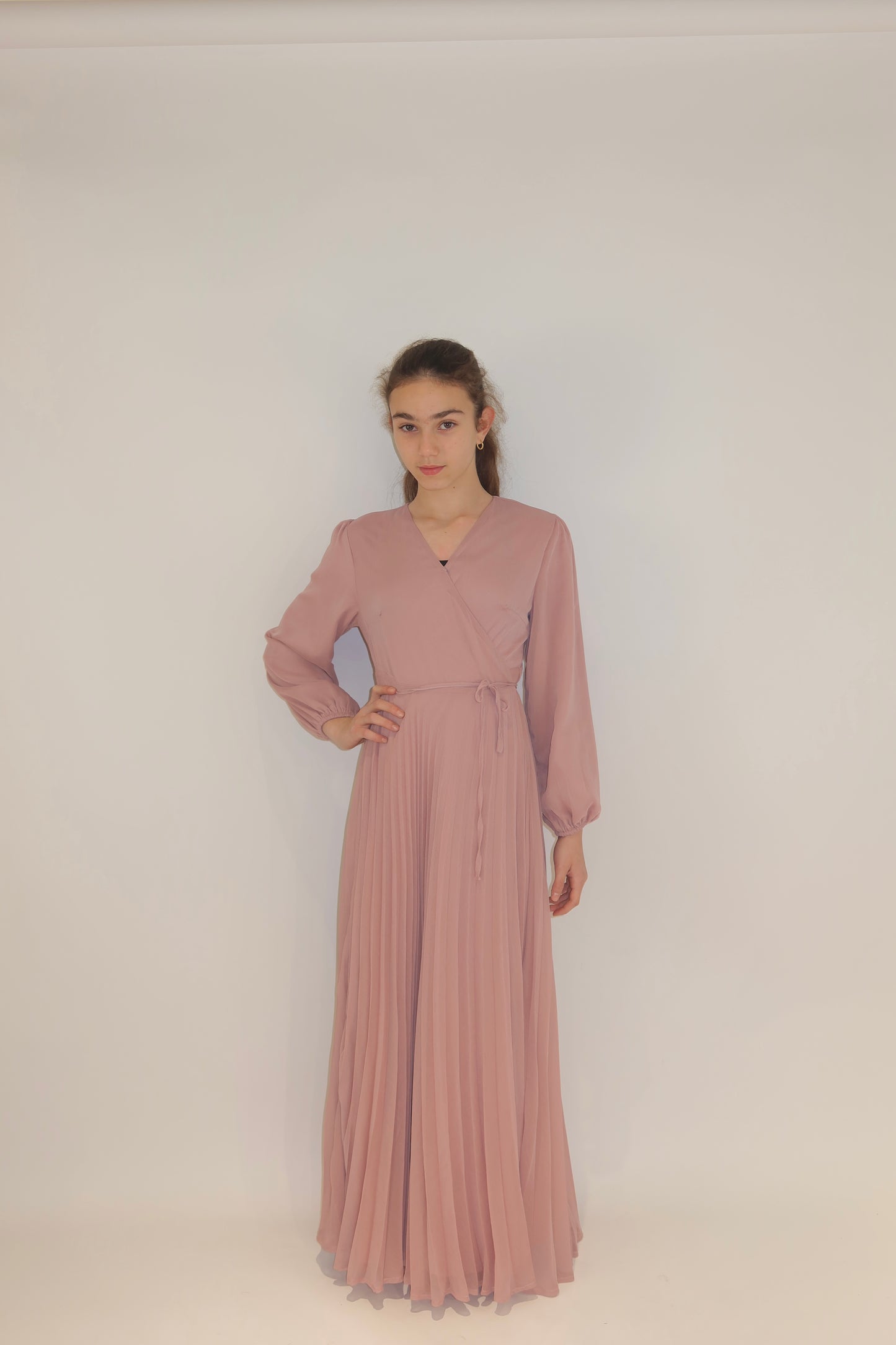Serenity Pleated Wrap Maxi Dress