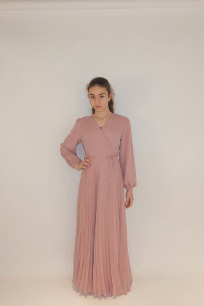 Serenity Pleated Wrap Maxi Dress