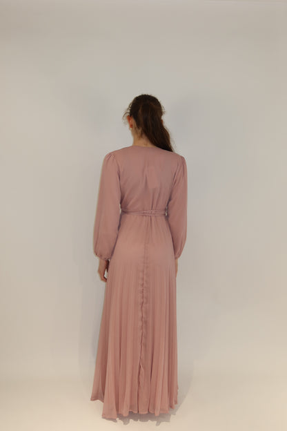 Serenity Pleated Wrap Maxi Dress