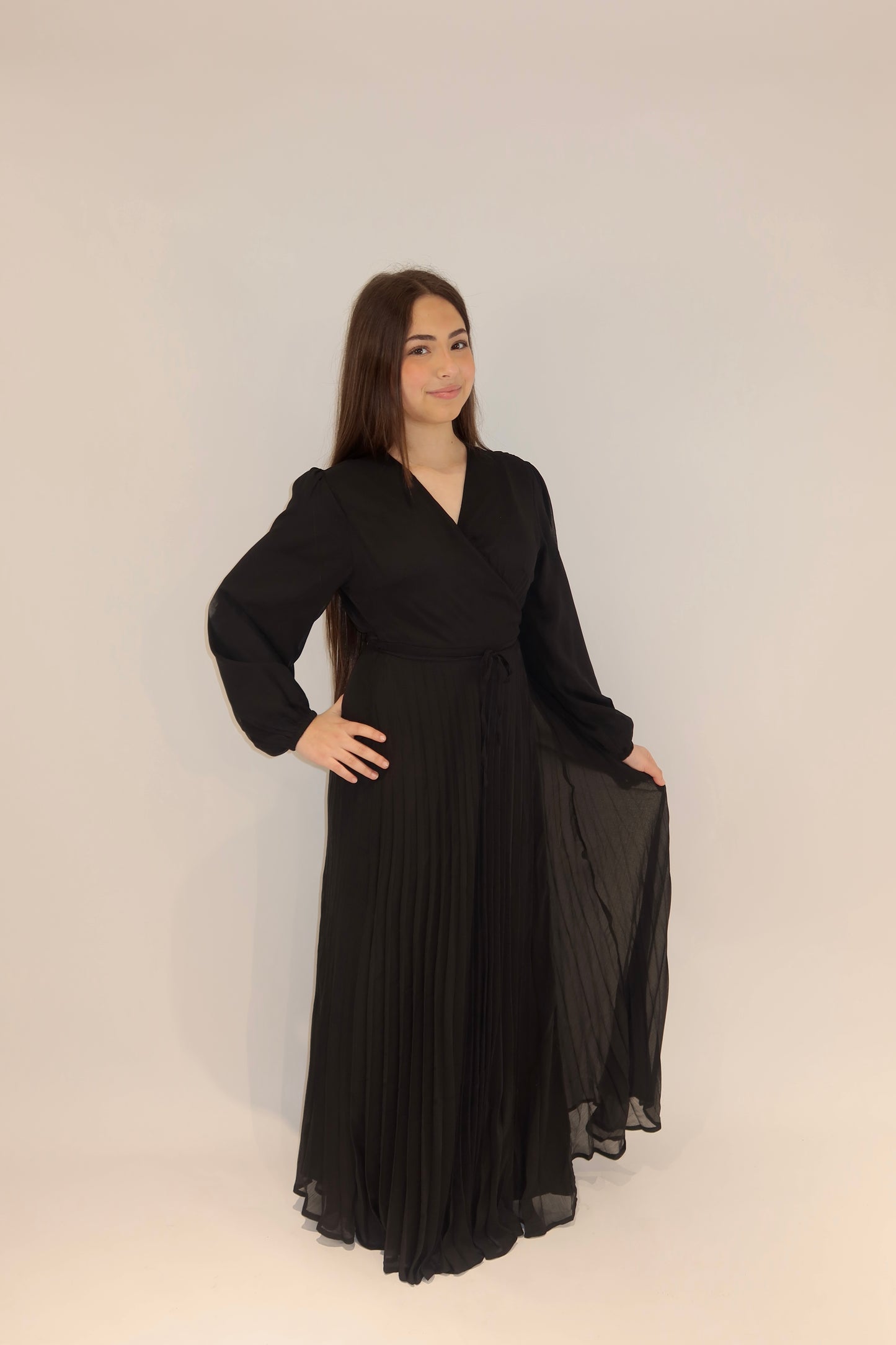 Serenity Pleated Wrap Maxi Dress