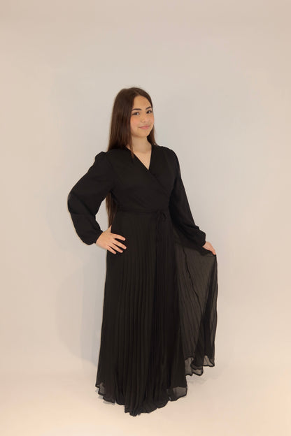 Serenity Pleated Wrap Maxi Dress